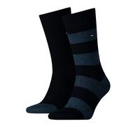 TOMMY HILFIGER Herren Socken - Rugby Sock, Strümpfe, Streifen, uni/gestreift, Vorteilspack Dunkelblau 39-42 4 PAAR