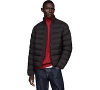 Tommy Hilfiger Herren Steppjacke Mid Weight Stand Collar Jacket ohne Kapuze, Schwarz (Black), L