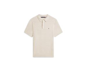 Tommy Hilfiger Herren Strick-Poloshirt ESSENTIAL COTTON KNITTED POLO, sand, Gr. M