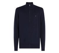 Tommy Hilfiger Herren Pullover mit Reißverschluss Essential Cotton Zip Thru Stehkragen, Blau (Desert Sky), S