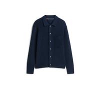 Cardigan TOMMY HILFIGER "FISHERMAN RIB COACH", Herren, Gr. XL, schwarz night navy, Strick, Obermaterial: 45% Polyamid, 30% Baumwolle, 25% Wolle, regular fit, Strickjacken, normale Passform, mit halbge