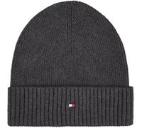 Tommy Hilfiger Herren Strickmütze Flag Cotton Beanie mit Kaschmir, Mehrfarbig (Charcoal Gray), Einheitsgröße