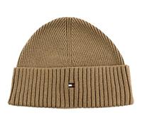 Tommy Hilfiger Herren Strickmütze TH Flag Short Beanie Wintermütze, Braun (Countryside Khaki), Einheitsgröße