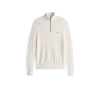 Tommy Hilfiger Herren Strickpullover mit Troyer-Kragen, weiss, Gr. XXL