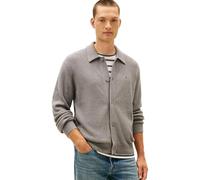 Tommy Hilfiger Herren Strukturierte Polo-Strickjacke MW0MW41546 Cardigan Sweater, Grau, L, Grau (Medium Grey Heather), L