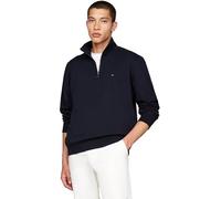 Tommy Hilfiger Herren Sweatshirt mit Reißverschluss Essential Fleece 1/4 Zip Mock-Rollkragen, Blau (Desert Sky), XL