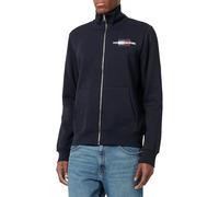 Tommy Hilfiger Herren Sweatshirt mit Reißverschluss Flag Embro Stehkragen, Blau (Desert Sky), S