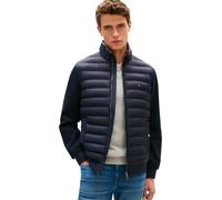 Tommy Hilfiger Herren Sweatshirt mit Reißverschluss Mix Media Stand Collar Steppjacke, Blau (Desert Sky), XL