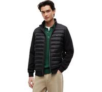 Steppjacke TOMMY HILFIGER "MIX MEDIA mit Stehkragen", Herren, Gr. XL, schwarz, Sweatware, Obermaterial: 72% Baumwolle, 28% Polyester, unifarben, casual, regular fit normal, Langarm Rippbündchen, Jacke