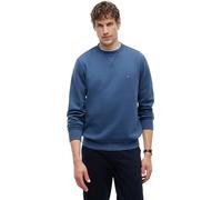 Sweatshirt TOMMY HILFIGER "ESS SEASONAL FLEECE CREWNECK mit Rundhals und Stickerei", Herren, Gr. M, blau (aegean sea), Sweatware, Obermaterial: 60% Baumwolle, 40% Polyester, normal hüftlang, Rundhals,
