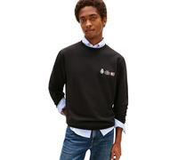 Tommy Hilfiger Herren Sweatshirt Small Crest Outline mit Rundhalsausschnitt, Schwarz (Black), XS