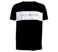 Tommy Hilfiger Herren T-Shirt CN SS Tee Logo Flag mit Rundhalsausschnitt, Schwarz (Black), S