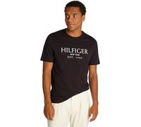 Tommy Hilfiger Herren T-Shirt Kurzarm aus Baumwolle, Schwarz (Black), L