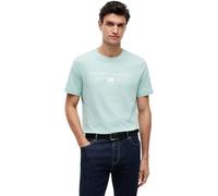 Tommy Hilfiger Herren T-Shirt Kurzarm Brand Love Mono Stack aus Baumwolle, Grün (Crushed Mint), M