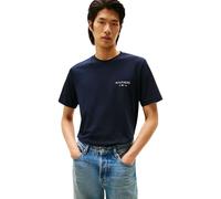 Tommy Hilfiger Herren T-Shirt Kurzarm Brand Love Small mit Rundhalsausschnitt, Blau (Desert Sky), L