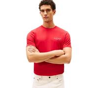 Tommy Hilfiger Herren T-Shirt Kurzarm Brand Love Small mit Rundhalsausschnitt, Rot (Medium Red), S