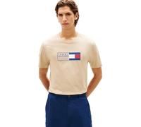 Tommy Hilfiger Herren T-Shirt Kurzarm Brand Love Text Box aus Baumwolle, Beige (Sandalwood), S