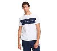 Tommy Hilfiger Herren T-Shirt Kurzarm CN Tee Logo Flag UM0UM01170-100 Weiß S