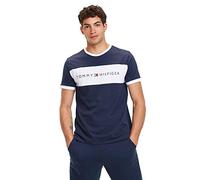 Tommy Hilfiger Herren T-Shirt Kurzarm CN Tee Logo Flag UM0UM01170-416 Blau S