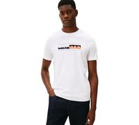Tommy Hilfiger Herren T-Shirt Kurzarm Colour Block Graphic mit Rundhalsausschnitt, Weiß (White), XL