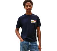 Tommy Hilfiger Herren T-Shirt Kurzarm Colour Flag Tee Regular Fit, Blau (Desert Sky), XXL