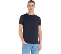 Tommy Hilfiger Herren T-Shirt Kurzarm Core Stretch Slim Fit, Blau (Desert Sky), M