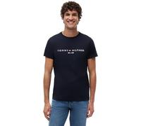 Tommy Hilfiger Herren T-Shirt Kurzarm Core Tommy Logo Rundhalsausschnitt, Blau (Sky Captain), M