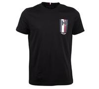 Tommy Hilfiger Herren T-Shirt Kurzarm Emblem Tee Rundhalsausschnitt, Schwarz (Black), XXL