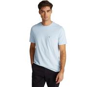 Tommy Hilfiger Herren T-Shirt Kurzarm Essential mit Brusttasche, Blau (Breezy Blue), L
