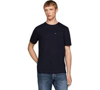 Tommy Hilfiger Herren T-Shirt Kurzarm Essential mit Brusttasche, Blau (Desert Sky), XL
