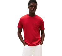 Tommy Hilfiger Herren T-Shirt Kurzarm Essential mit Brusttasche, Mehrfarbig (Medium Red), L