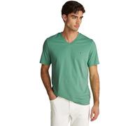 Tommy Hilfiger Herren T-Shirt Kurzarm Essential Tee mit V-Ausschnitt, Grün (Fort Green), L