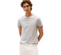Tommy Hilfiger Herren T-Shirt Kurzarm Logo Tipped Rundhalsausschnitt, Grau (Light Grey Heather), XL