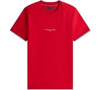 Tommy Hilfiger Herren T-Shirt Kurzarm Logo Tipped Rundhalsausschnitt, Rot (Medium Red), 3XL