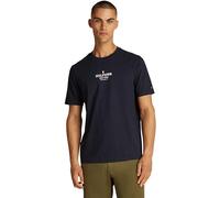 Tommy Hilfiger Herren T-Shirt Kurzarm mit Branding, Blau (Desert Sky), S