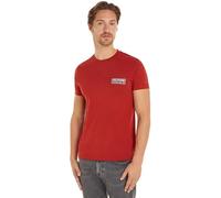 Tommy Hilfiger Herren T-Shirt Kurzarm Printed Badge Rundhalsausschnitt, Rot (Dark Magma), XXL