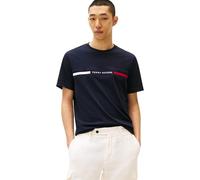 Tommy Hilfiger Herren T-Shirt Regular Fit Rundhals Kurzarm bedruckt Blau (Desert Sky) L