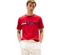 Tommy Hilfiger Regular Fit T-Shirt mit Label-Stitching in Rot, Größe XL