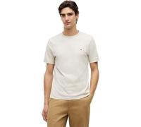 T-Shirt TOMMY HILFIGER "ESSENTIAL REGULAR FIT SOLID mit Stickerei", Herren, Gr. L, beige (newsprint), Single Jersey, Obermaterial: 100% Baumwolle, Basic, Rundhals, Shirts T-Shirt, unifarben, casual, B