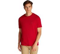 Tommy Hilfiger Herren T-Shirt Kurzarm Seasonal Solid Tee mit Rundhalsausschnitt, Mehrfarbig (Medium Red), L
