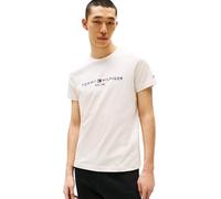 Tommy Hilfiger Herren T-Shirt Kurzarm Slim Fit, Beige (Heathered Oatmilk), M