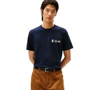 Tommy Hilfiger Herren T-Shirt Kurzarm Small Crest Outline mit Rundhalsausschnitt, Blau (Desert Sky), M