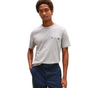 Tommy Hilfiger Herren T-Shirt Kurzarm Small Crest Outline mit Rundhalsausschnitt, Grau (Medium Grey Heather), S