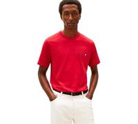Tommy Hilfiger Herren T-Shirt Kurzarm Small Crest Outline mit Rundhalsausschnitt, Rot (Medium Red), XS