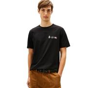 Tommy Hilfiger Herren T-Shirt Kurzarm Small Crest Outline mit Rundhalsausschnitt, Schwarz (Black), XS