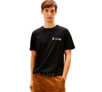 Tommy Hilfiger Herren T-Shirt Kurzarm Small Crest Outline mit Rundhalsausschnitt, Schwarz (Black), XXL