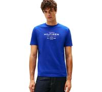 Tommy Hilfiger Herren T-Shirt Kurzarm Stack Graphic Tee mit Rundhalsausschnitt, Blau (Wedge Blue), L