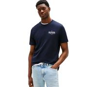 Tommy Hilfiger Herren T-Shirt Stack Tee Regular Fit Kurzarm Blau (Desert Sky) Größe M