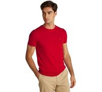 Tommy Hilfiger Slim Fit T-Shirt mit Logo-Stitching in Rot, Größe S