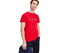 Tommy Hilfiger Slim Fit T-Shirt Rundhals rot, Einfarbig